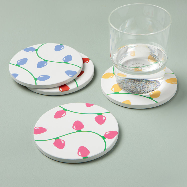 Holiday Glow Soak Up Christmas Coasters Set of 4