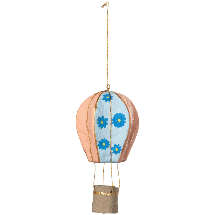Hot Air Balloon Mache Christmas Tree Ornaments - 2 Assorted Styles