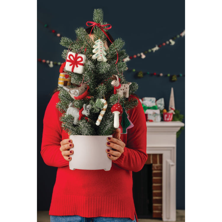 Yuletide Mache Christmas Tree Ornaments - 3 Assorted Styles