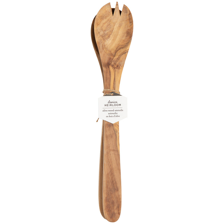 Olive Wood Salad Servers Set of 2