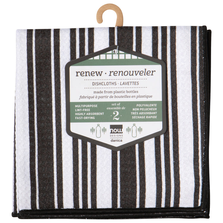 Black Recycled Microfibre Dishcloths Set of 2