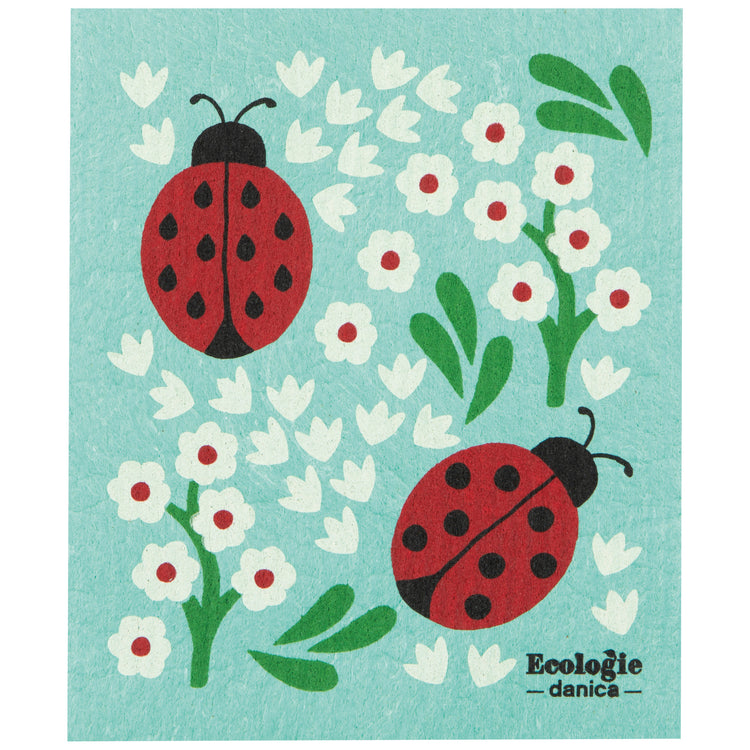 Ladybugs Swedish Dishcloth