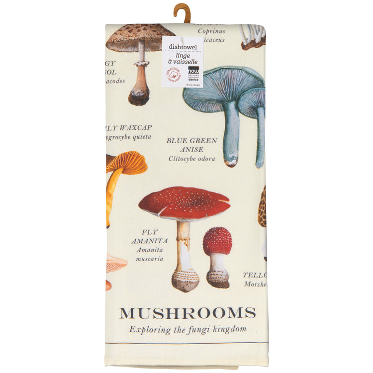 Mushrooms Fine Print Dishtowel