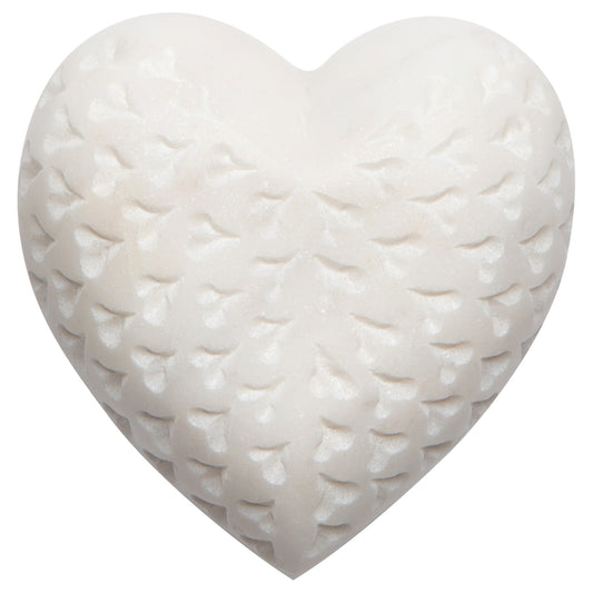 White Marble Heart Large