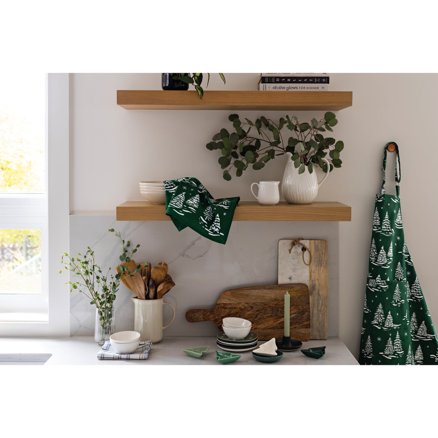 Winter Frost Christmas Dishtowel