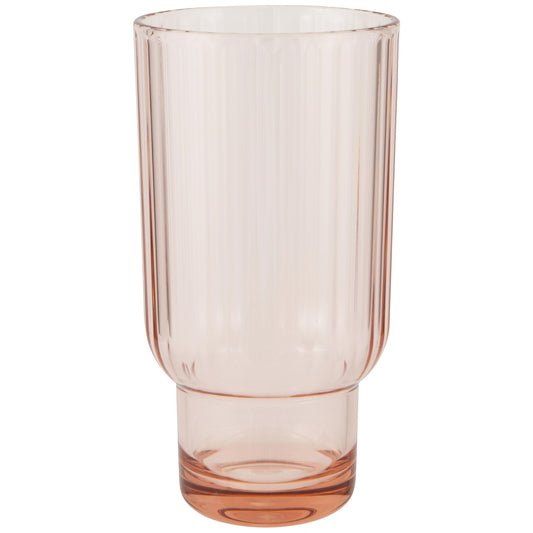 Acrylic Fluted Highball Glass - Blush Pink