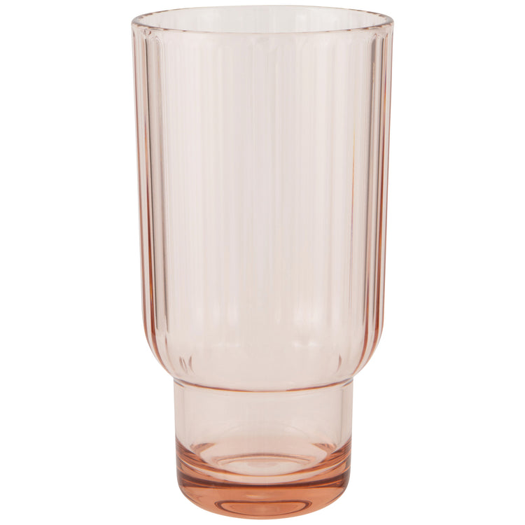 Acrylic Fluted Highball Glass - Blush Pink