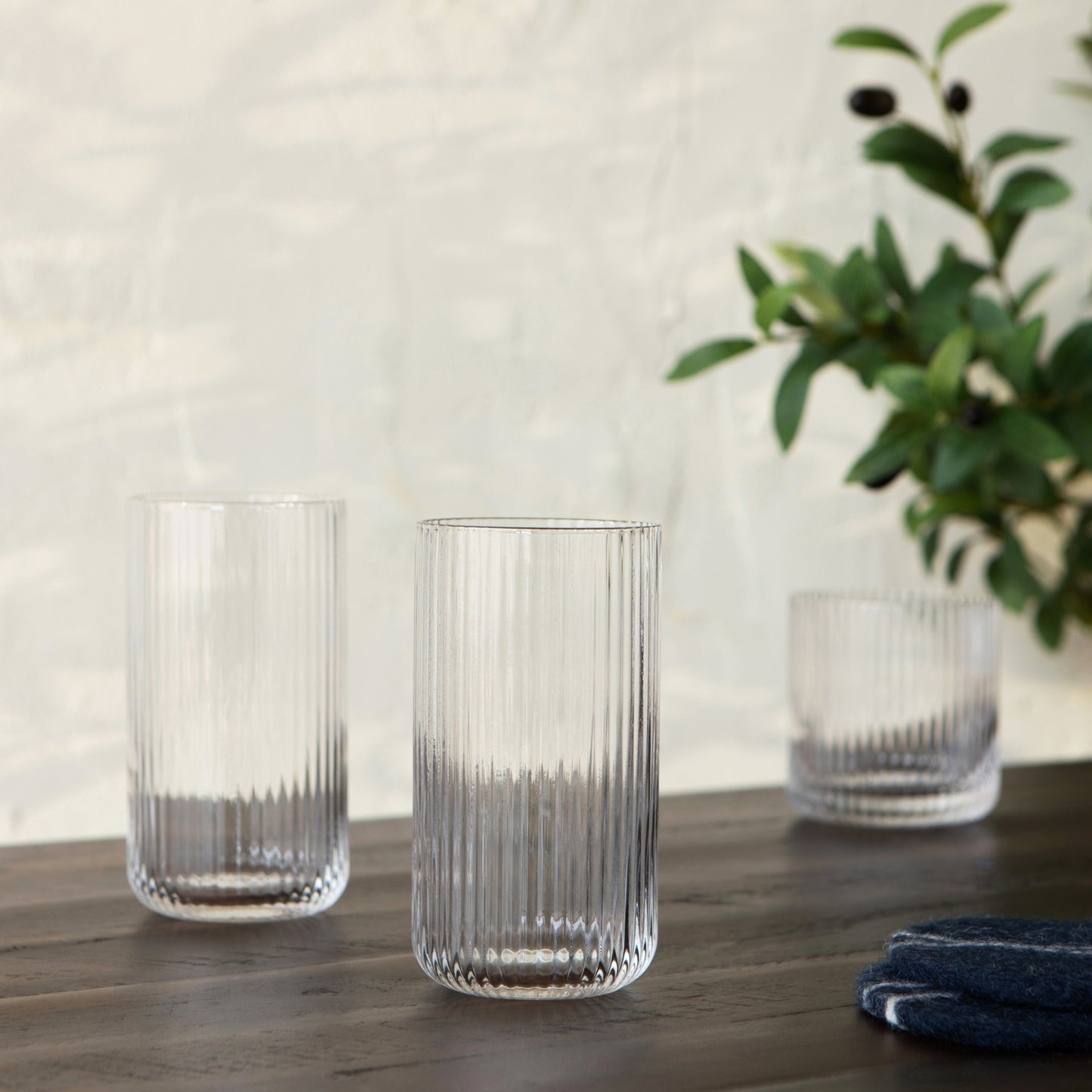 Fluted Glass 17 oz - Clear