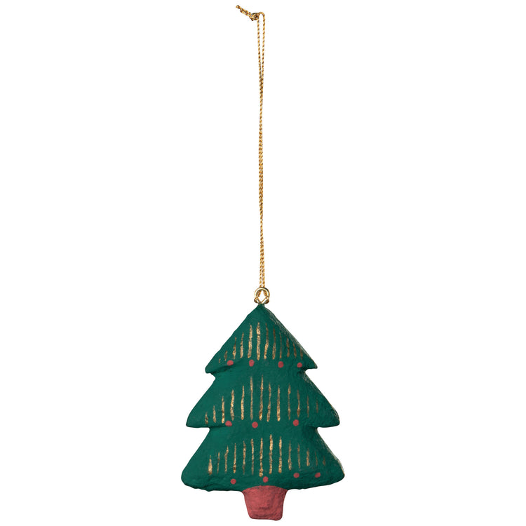 Merry Medley Mache Christmas Tree Ornaments - 3 Assorted Styles