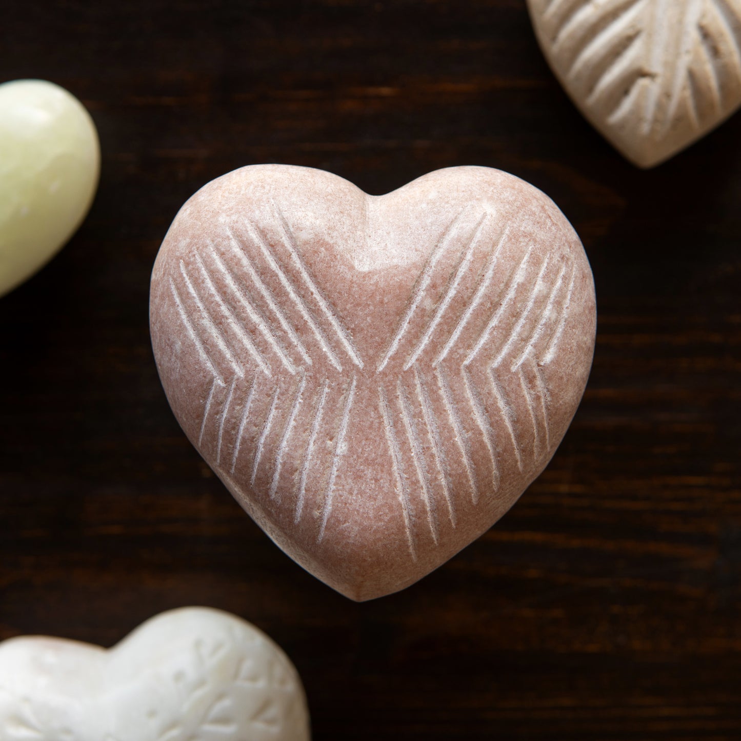 Pink Marble Heart Large