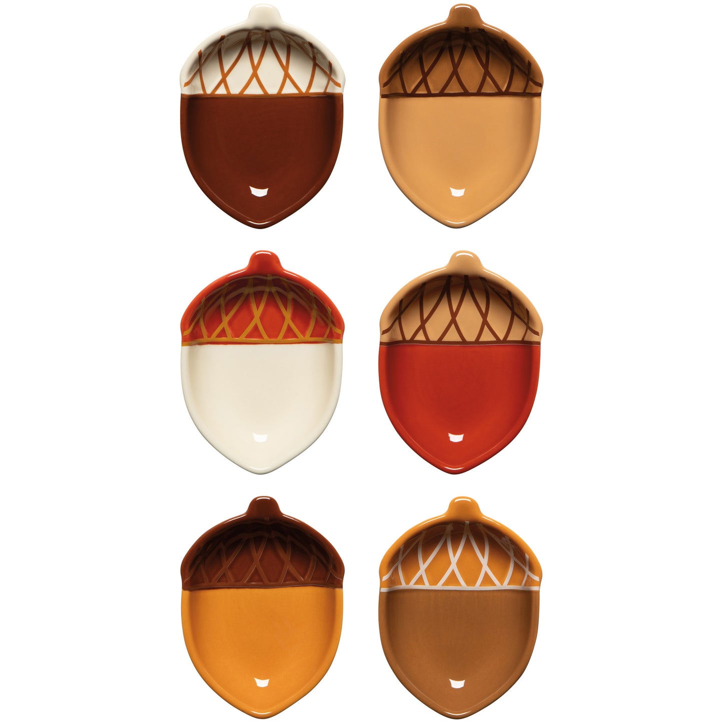 Oak and Acorn Pinch Bowls Set of 6