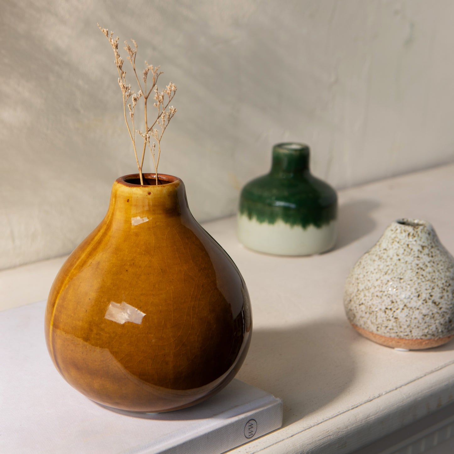 Moss Ceramic Bud Vase