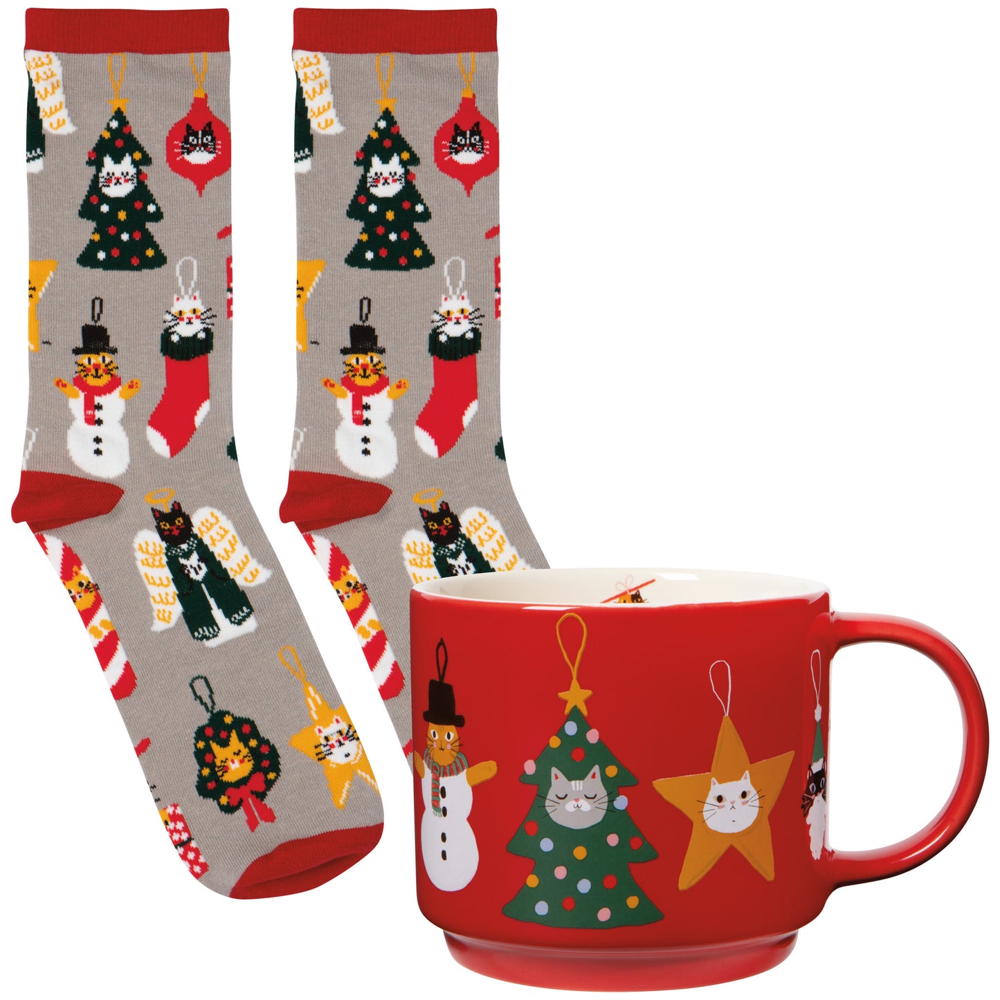 Bauble Cats Christmas Mug and Socks Set