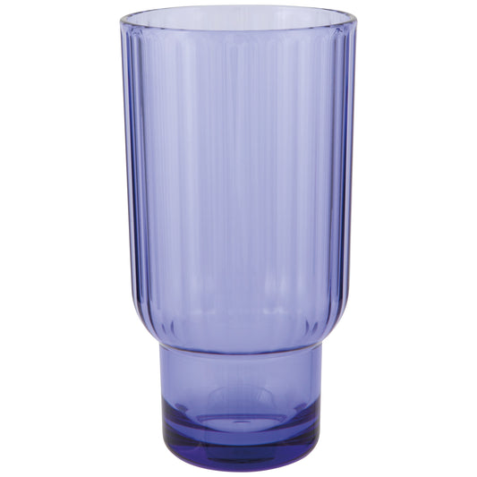 Acrylic Fluted Highball Glass - Violet Blue