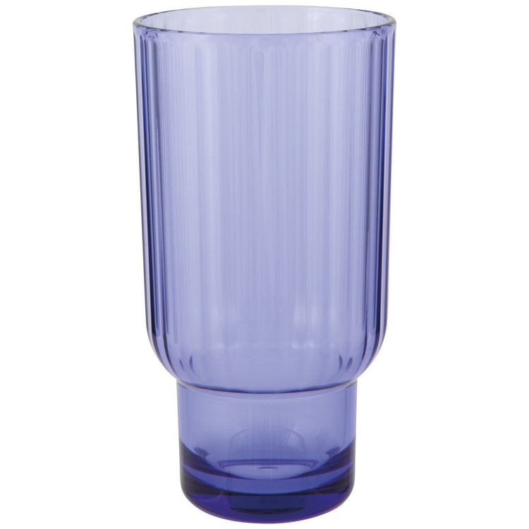Acrylic Fluted Highball Glass - Violet Blue