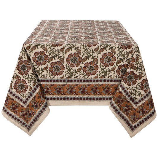 Elysian Block Print Tablecloth 60 x 90 inch