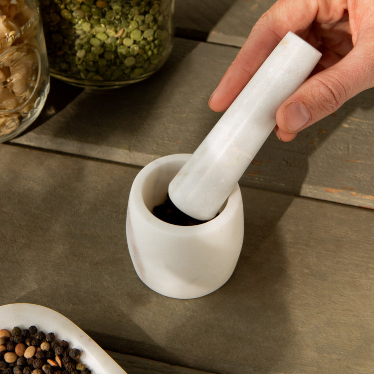 White Marble Mortar and Pestle Small