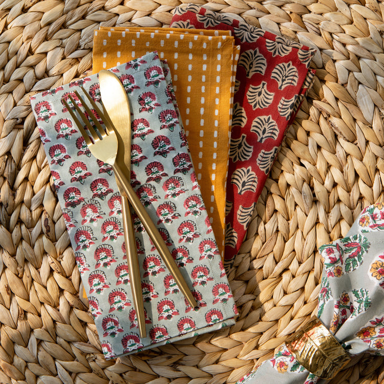 Field Block Print Napkins Set of 4