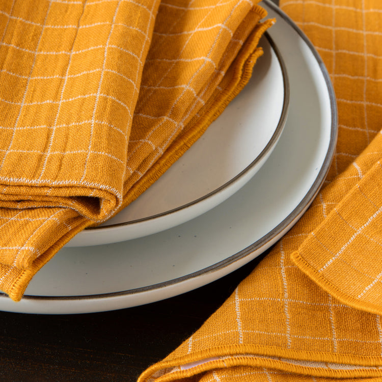 Ochre Double Weave Napkins Set of 4