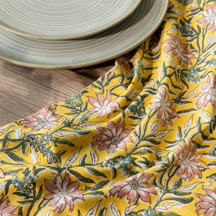 Clematis Block Print Dishtowel