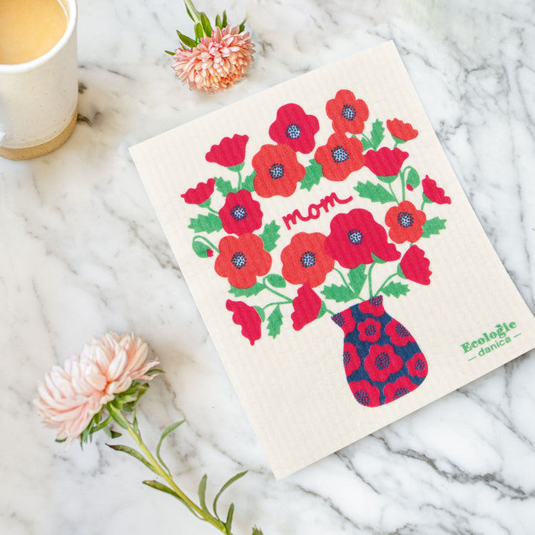 Poppy Bouquet Swedish Dishcloth