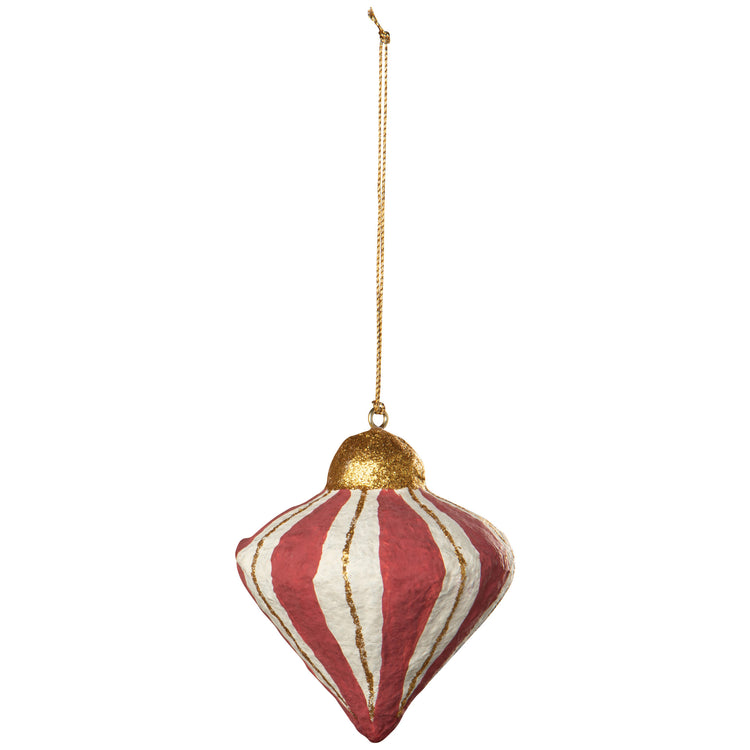 Luminous Jewels Mache Christmas Tree Ornaments - 3 Assorted Styles