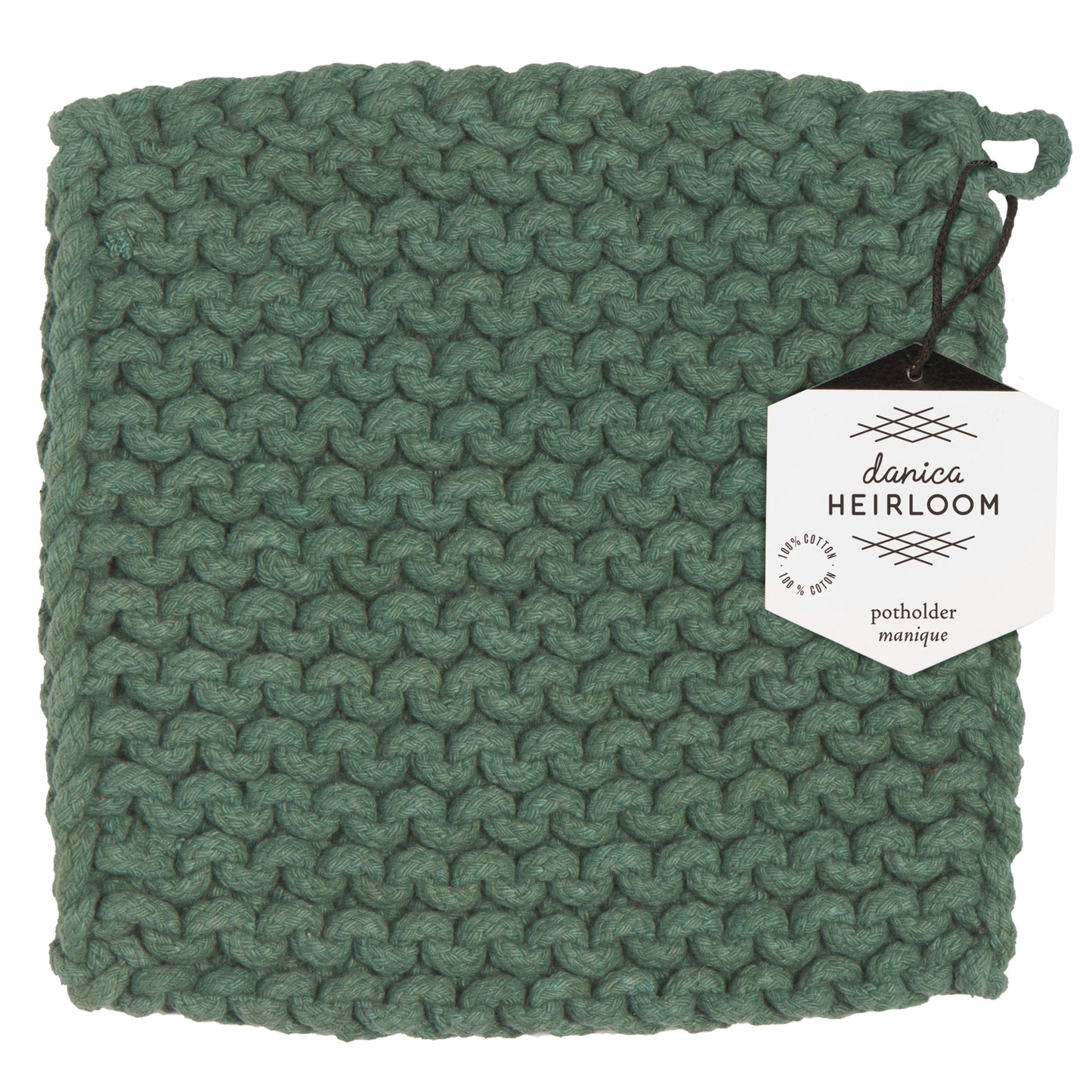Jade Green Knit Potholder
