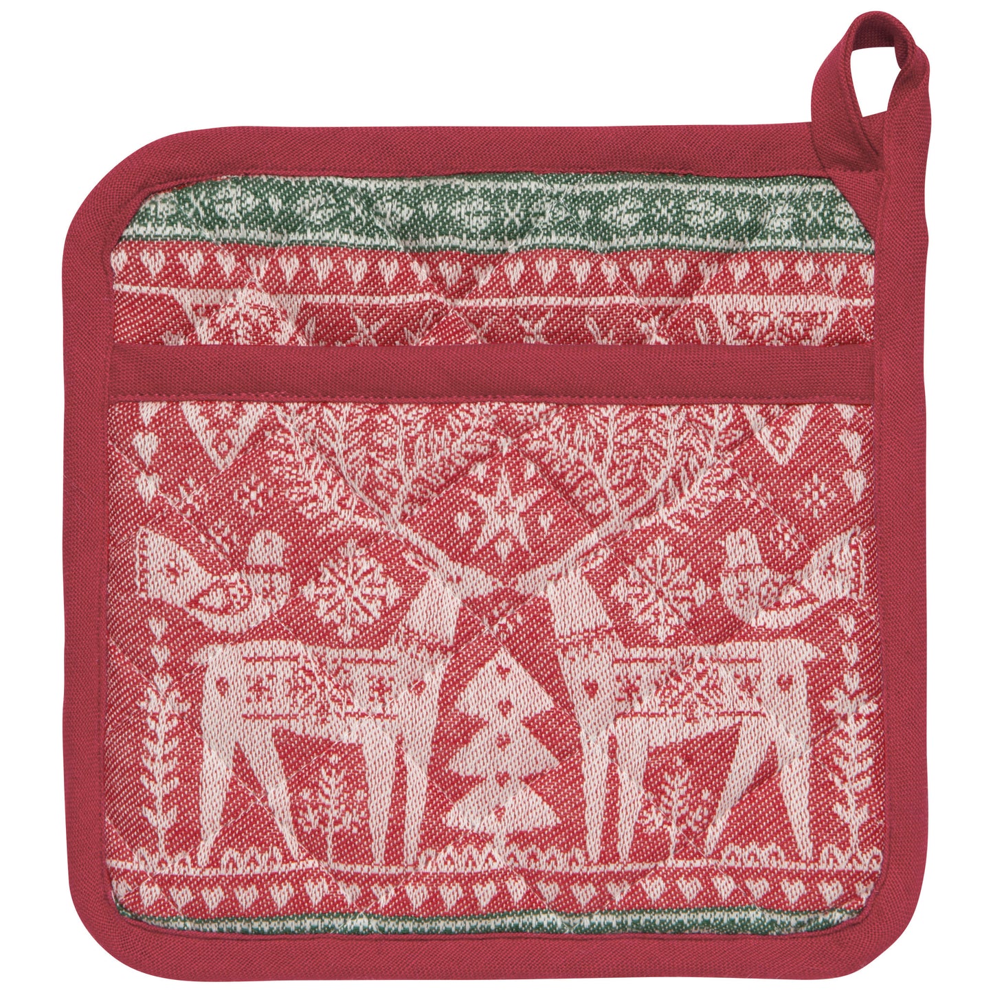 Folk Forest Christmas Jacquard Potholder