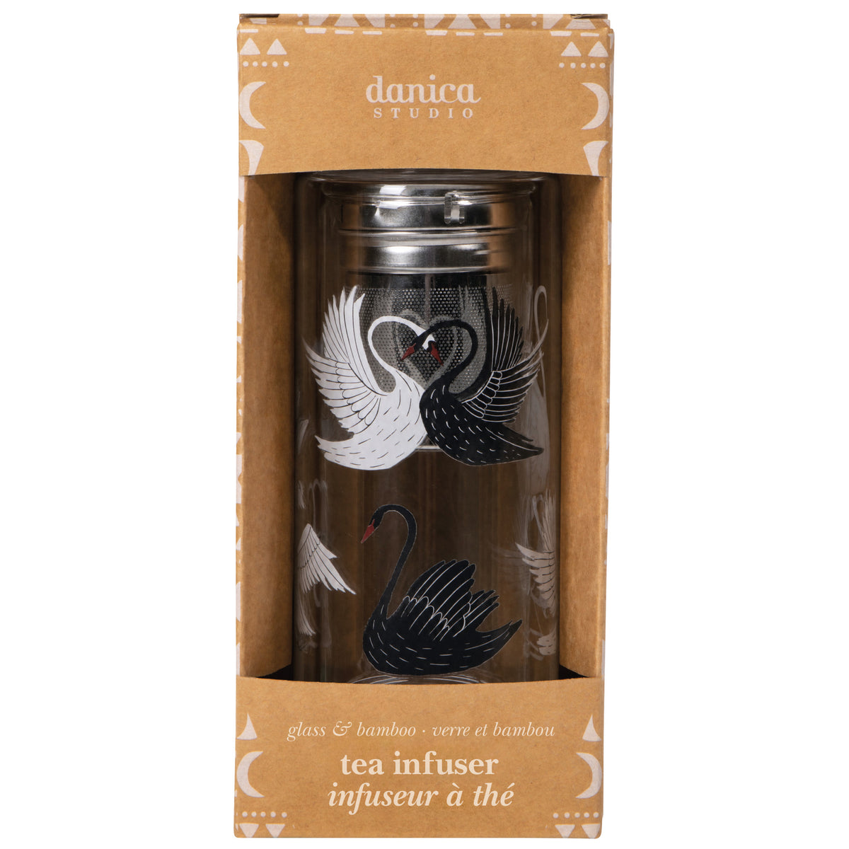 Swan Song Glass Tea Infuser Bottle