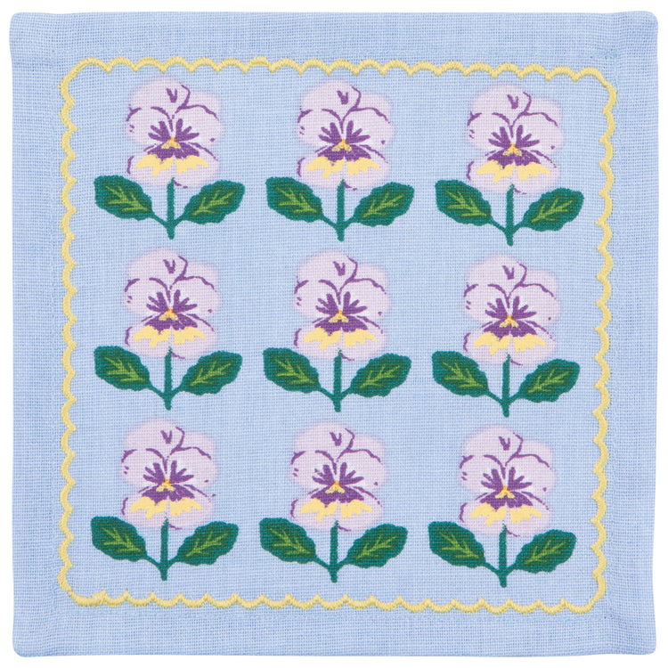 Pansy Printed Cocktail Napkins Set of 4 Assorted