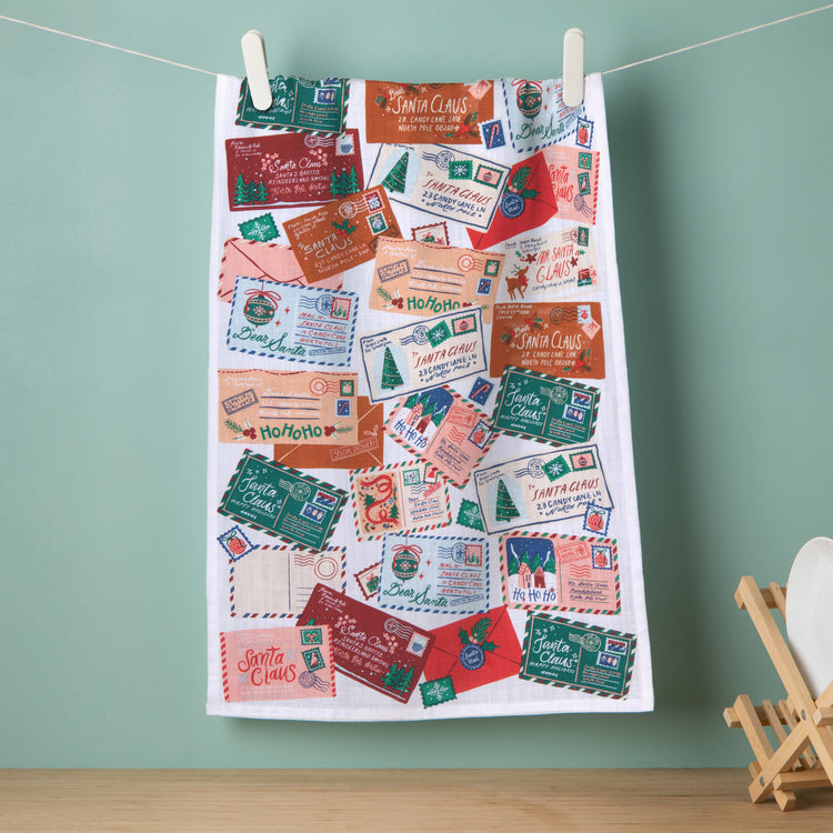 Santa Mail Christmas Dishtowel