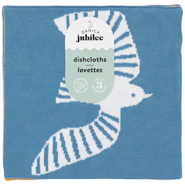 Birdie Knit Dishcloth Set of 3