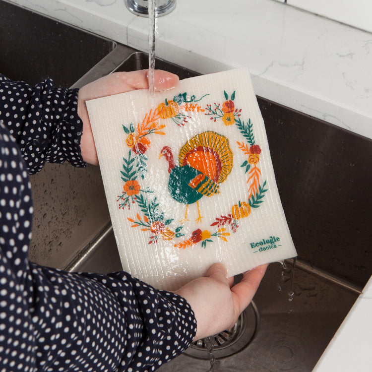 Autumn Plenty Thanksgiving Swedish Dishcloth