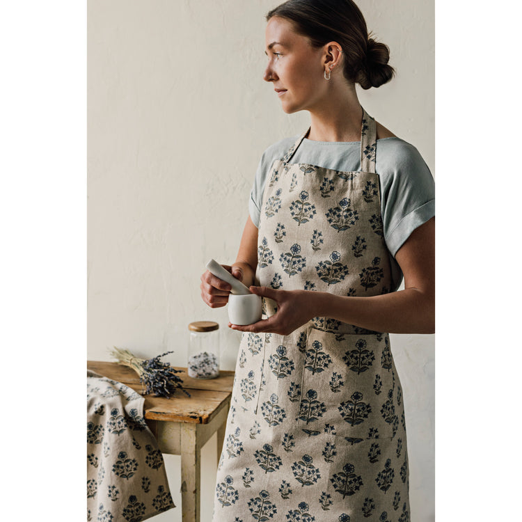 Salvia Block Print Dishtowel