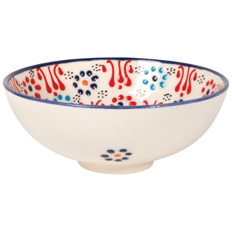 Hand-painted Turkish Bowl 5 inch - Evani White