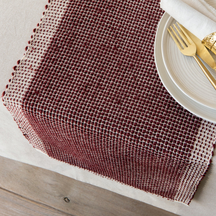 Lattice Table Runner - Garnet
