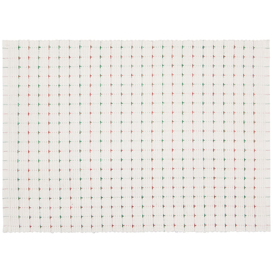 Natural Red Green Ribbed Placemat