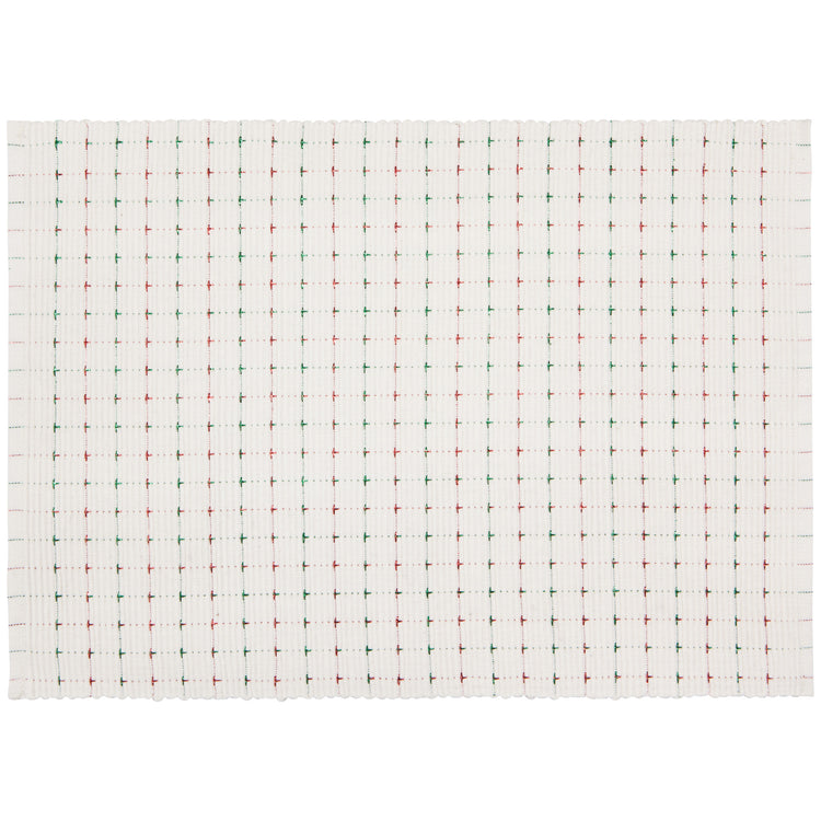 Natural Red Green Ribbed Placemat
