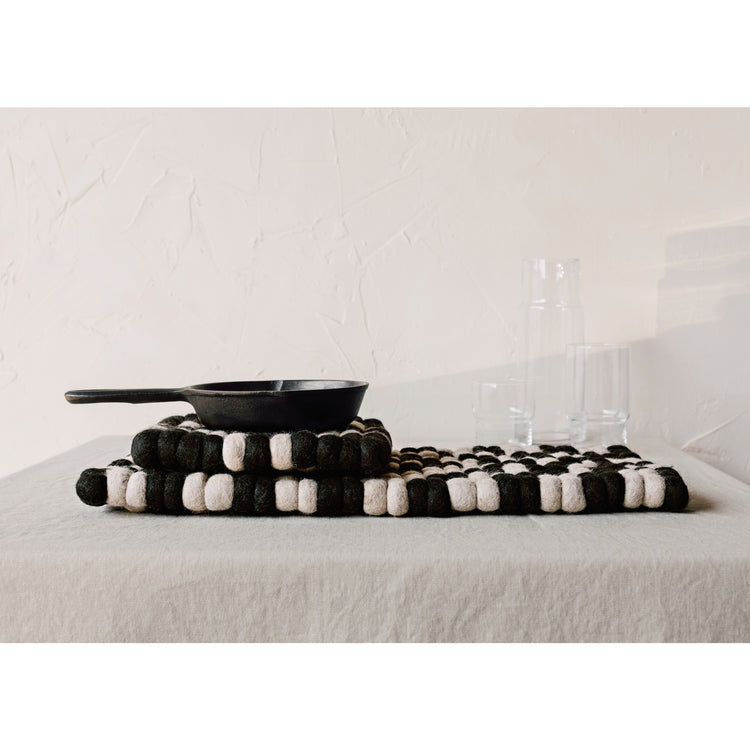 Ember Wool Felt Ball Trivet