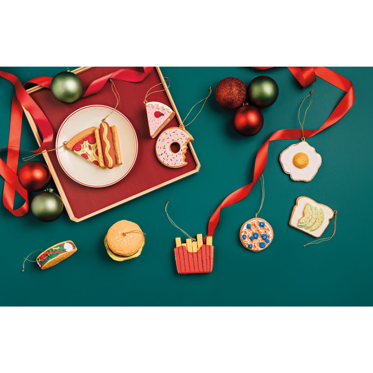 Sweet Tooth Cotton Mache Christmas Tree Ornaments - 3 Assorted Styles
