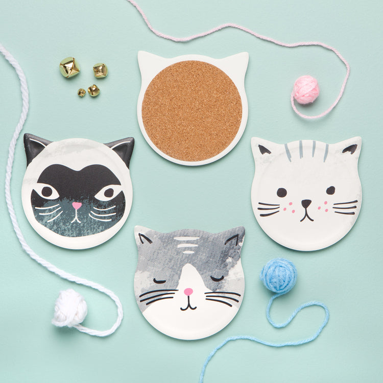 Cats Meow Soak Up Coasters Set of 4