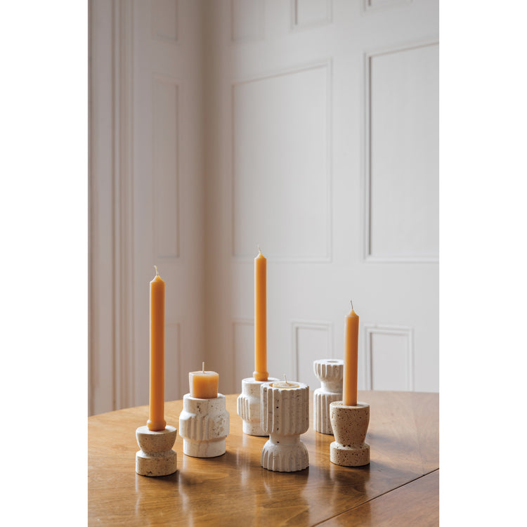 Iona Travertine Candle Holder Tall