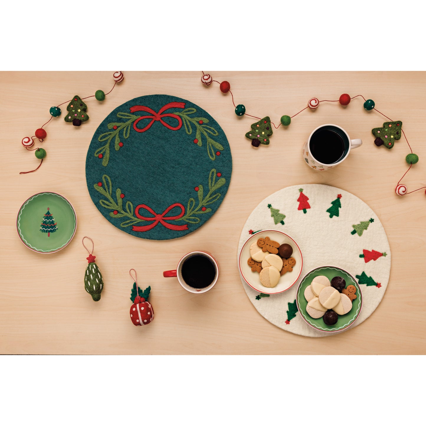 Glitzmas Christmas Felted Wool Placemat