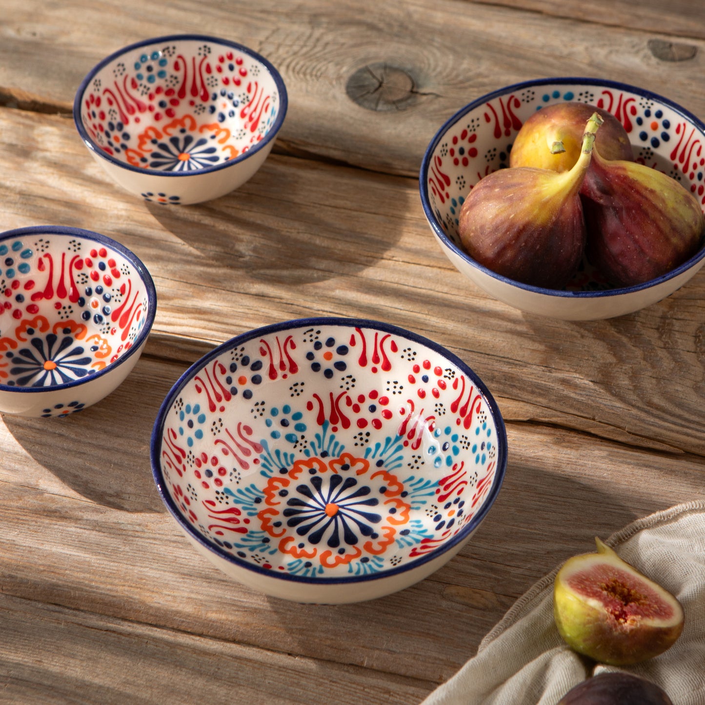 Hand-painted Turkish Bowl 5 inch - Evani White