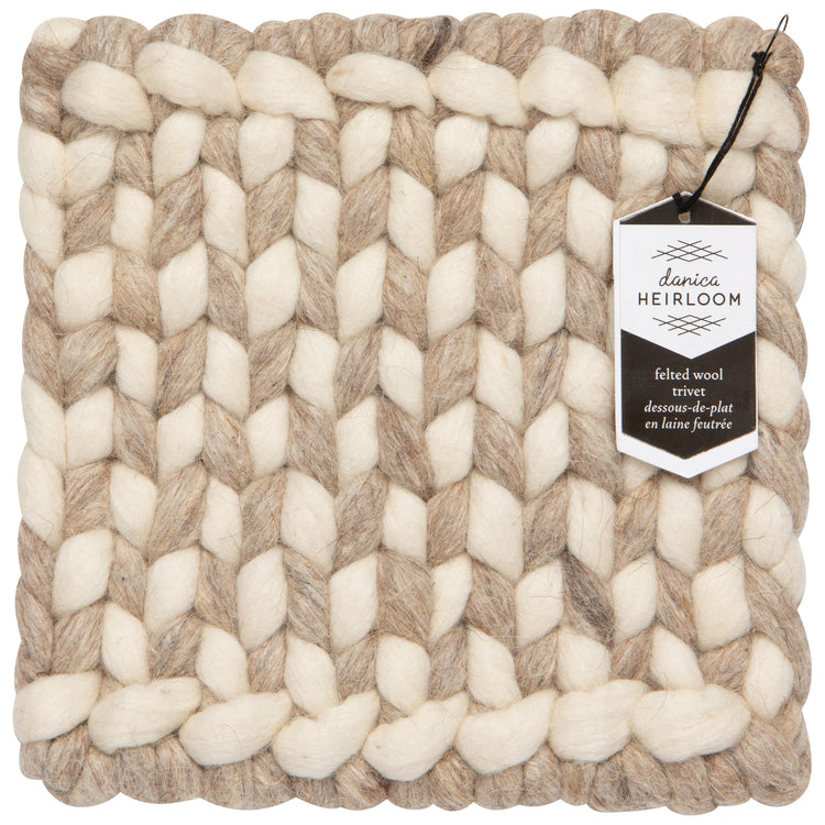 Braid Felt Wool Trivet - Flint