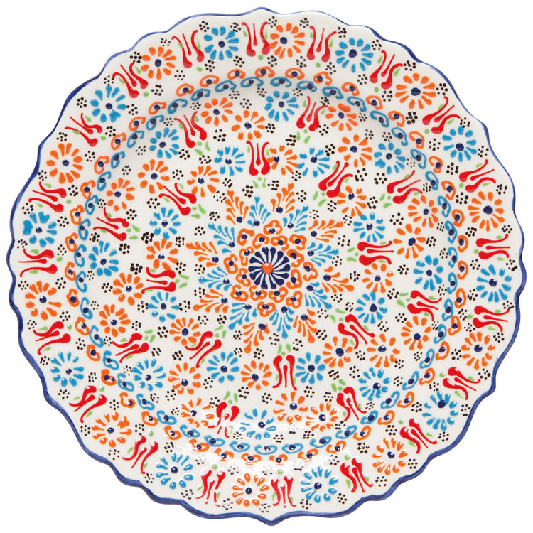 Hand-painted Turkish 12 inch Plate - Evani White