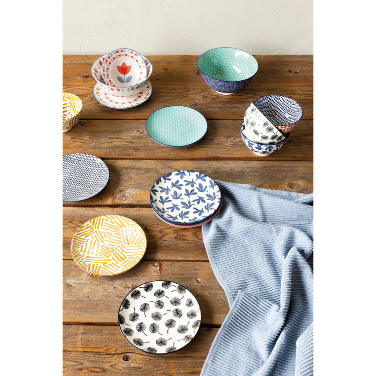 White Geo Stamped Appetizer Plate 6 inch