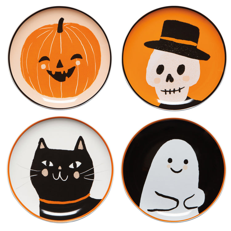 Boo Crew Halloween Appetizer Plates Set of 4