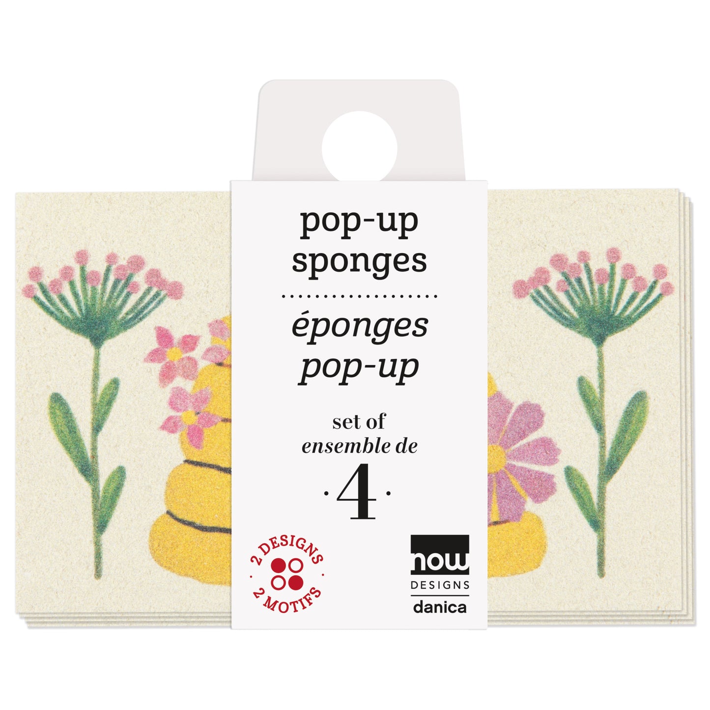 Bee Garden Pop Up Sponges Set of 4 Assorted