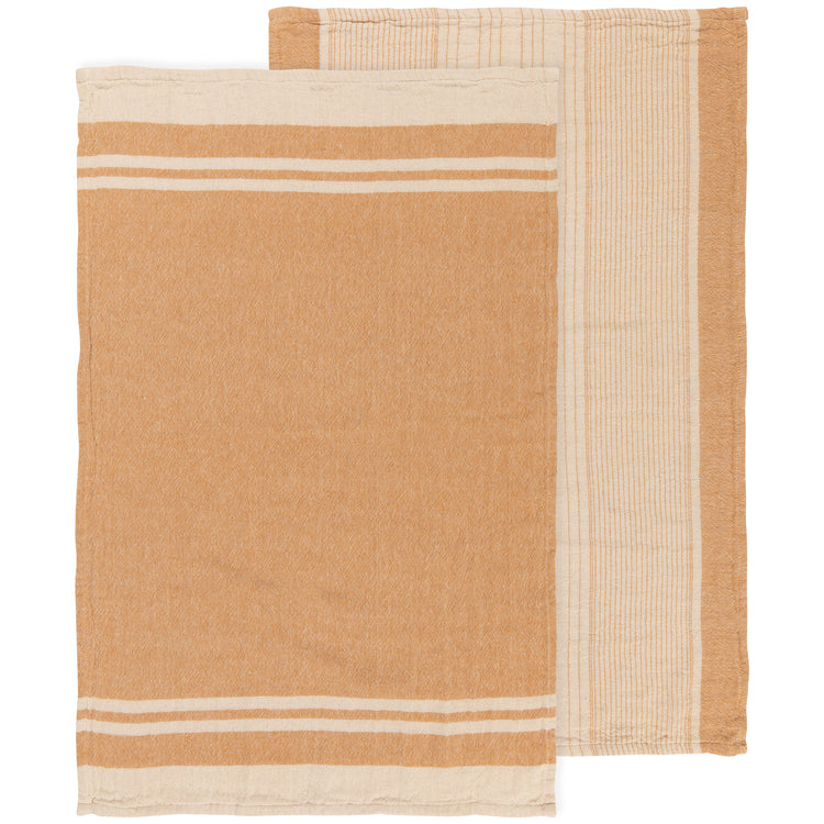 Linea Ochre Woven Dishtowels Set of 2